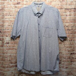 Haupt Shirt Short Sleeve Button Down Star Pattern Reg. Fit 43/44 17 1/2 Neck